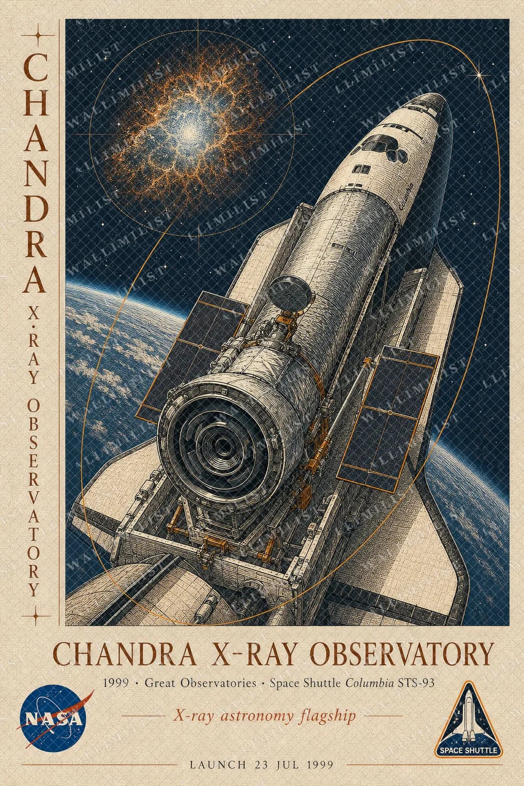 Actual watermarked print of Chandra X-ray Observatory — NASA Heritage Collector