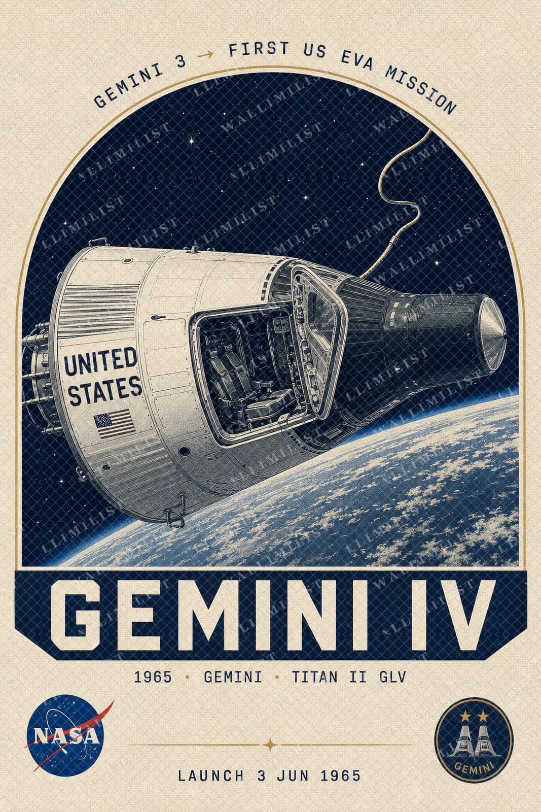 Actual watermarked print of Gemini IV — NASA Heritage Collector