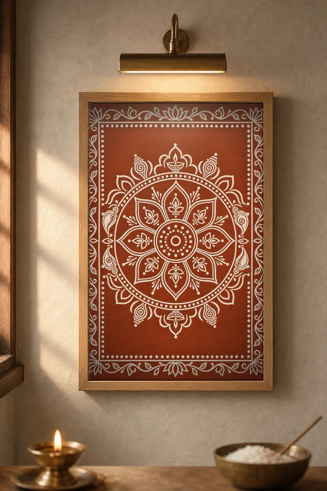 Ashtadal Kamal — framed museum print, Aipan
