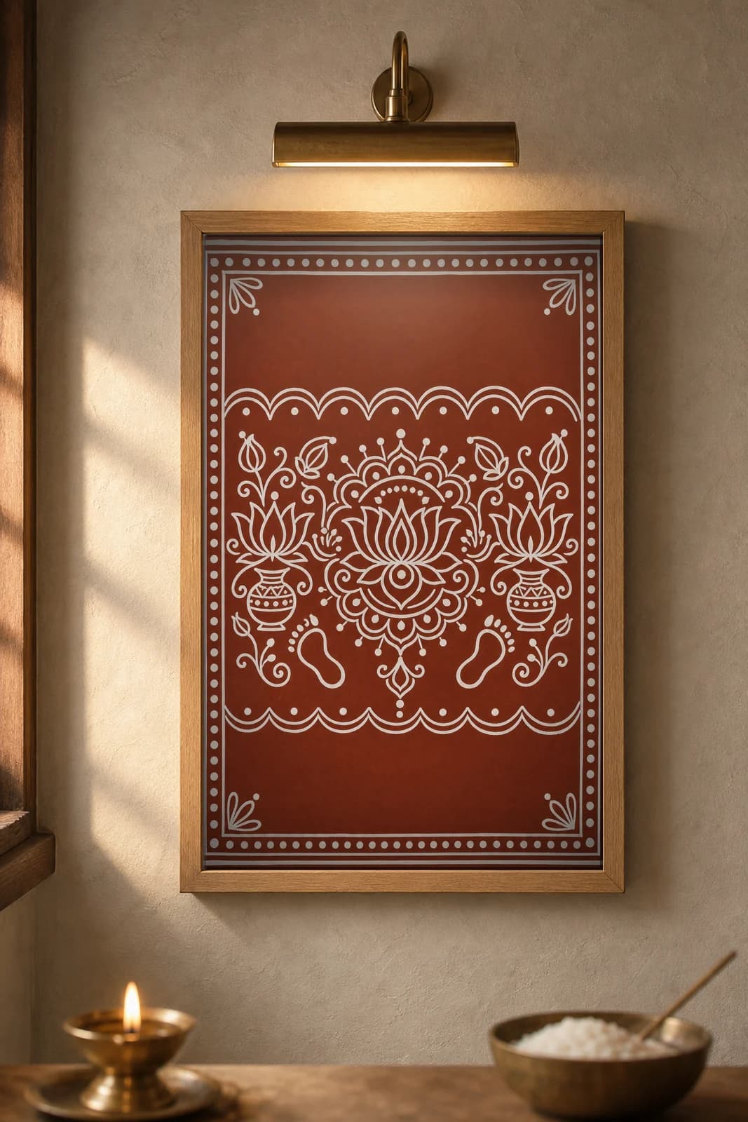 Dehli Puja — framed museum print, Aipan