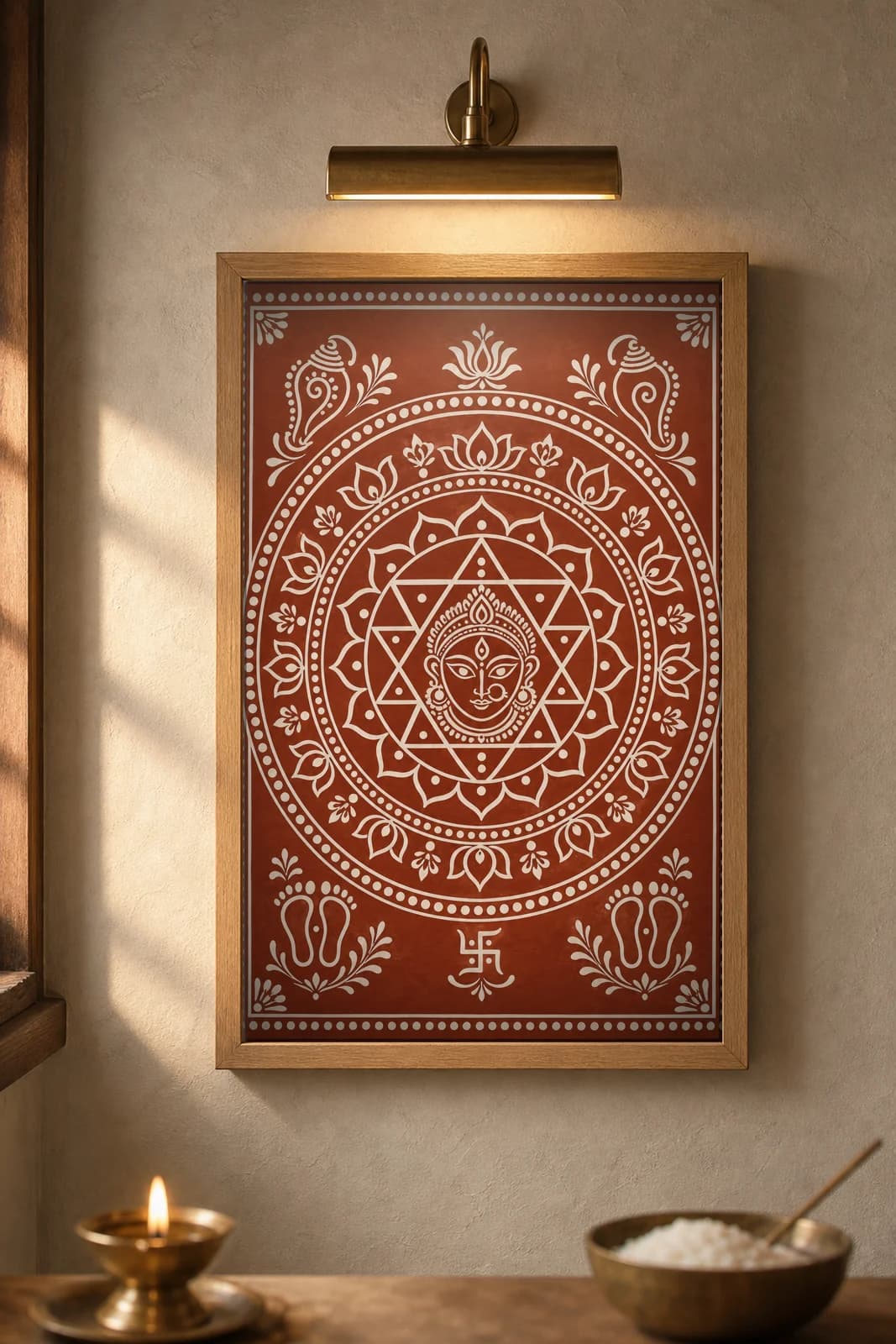 Durga Ashtami — framed museum print, Aipan