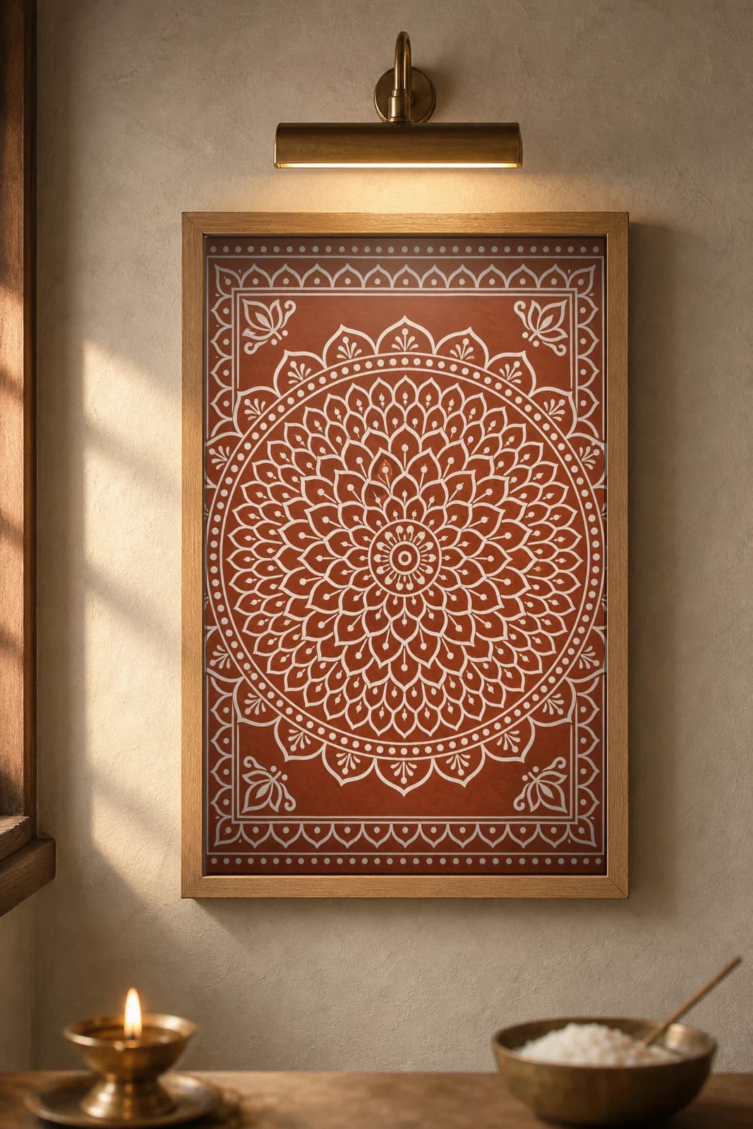 Shatadal Kamal — framed museum print, Aipan