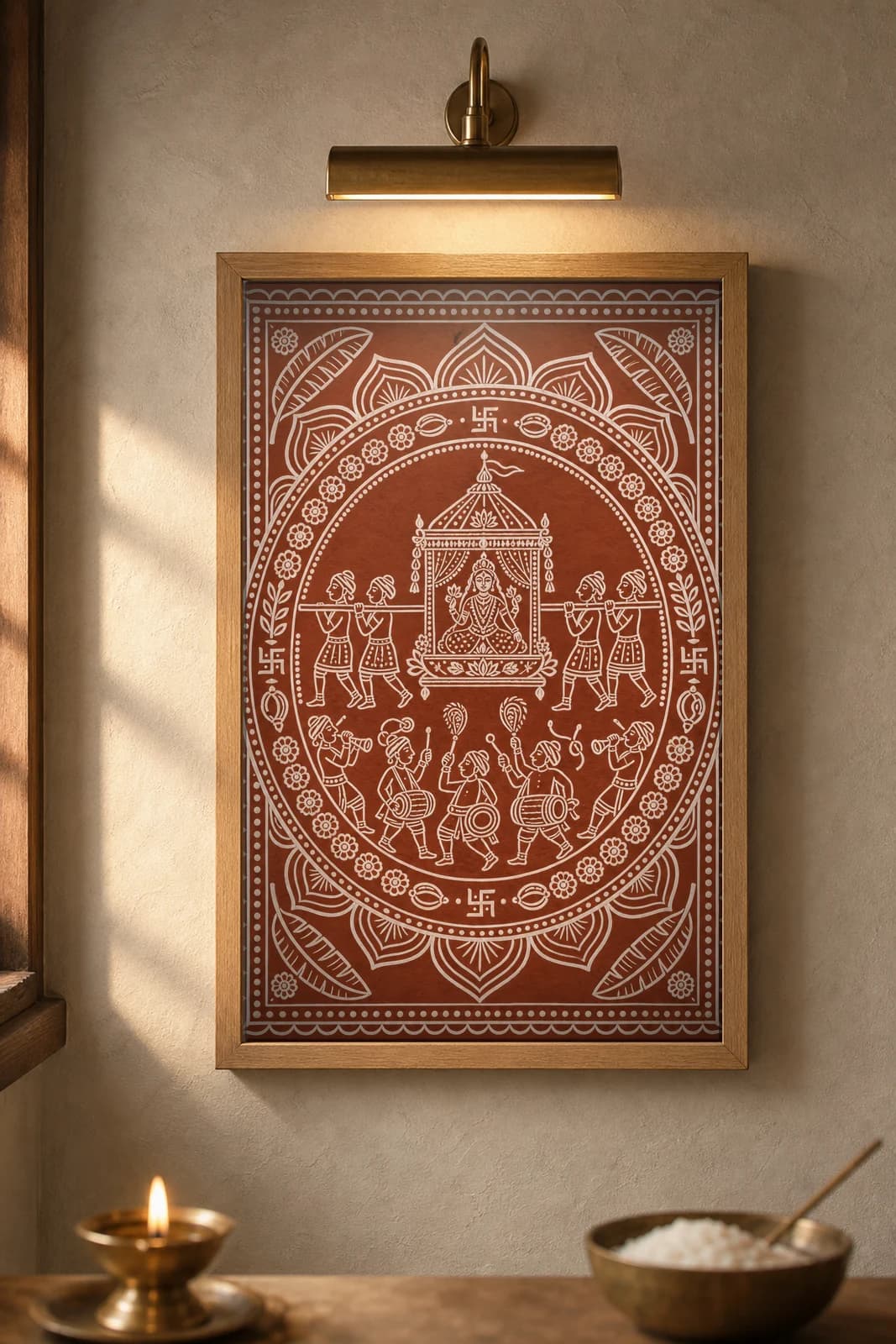 Nanda Devi Mela — framed museum print, Aipan