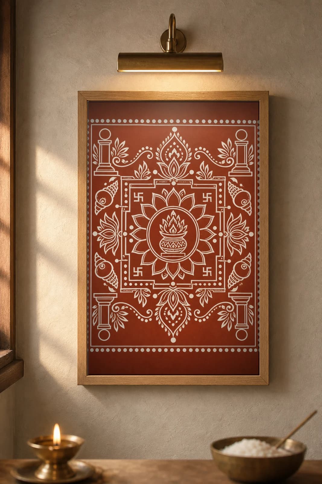 Mandap Floor — framed museum print, Aipan