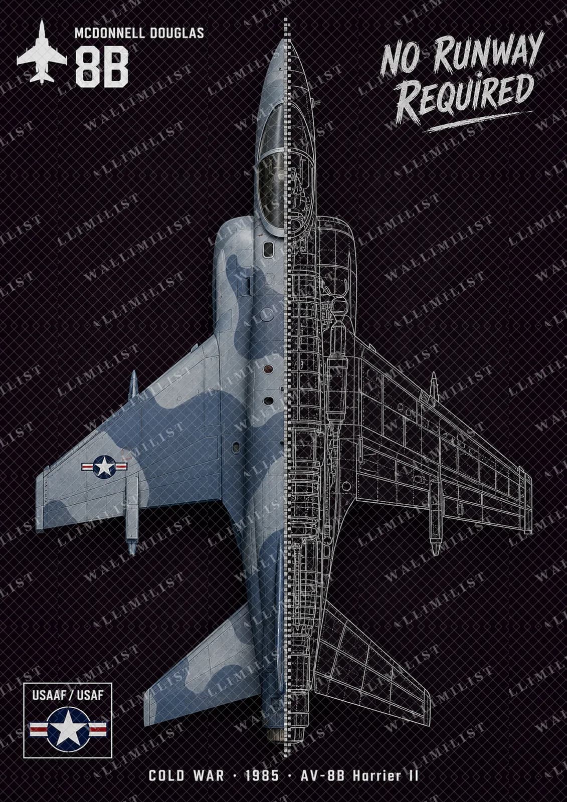 Actual watermarked print of AV-8B Harrier II
