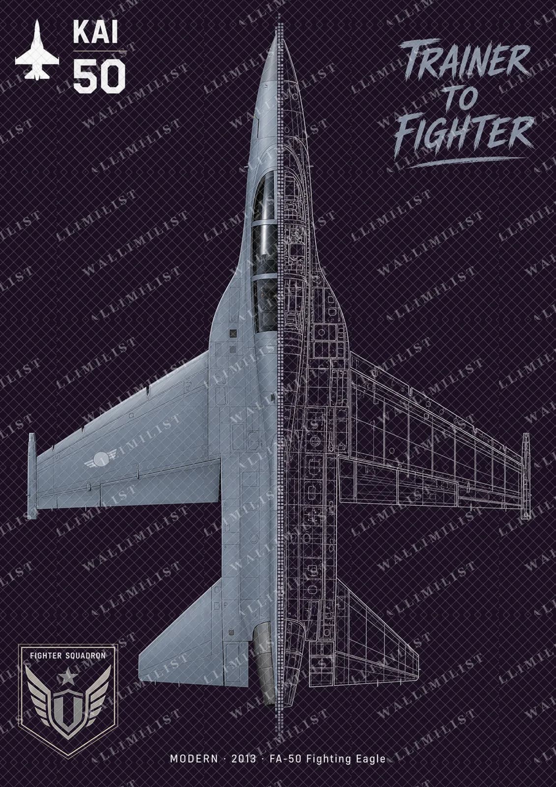 Actual watermarked print of FA-50 Fighting Eagle — Aircraft Cutaway