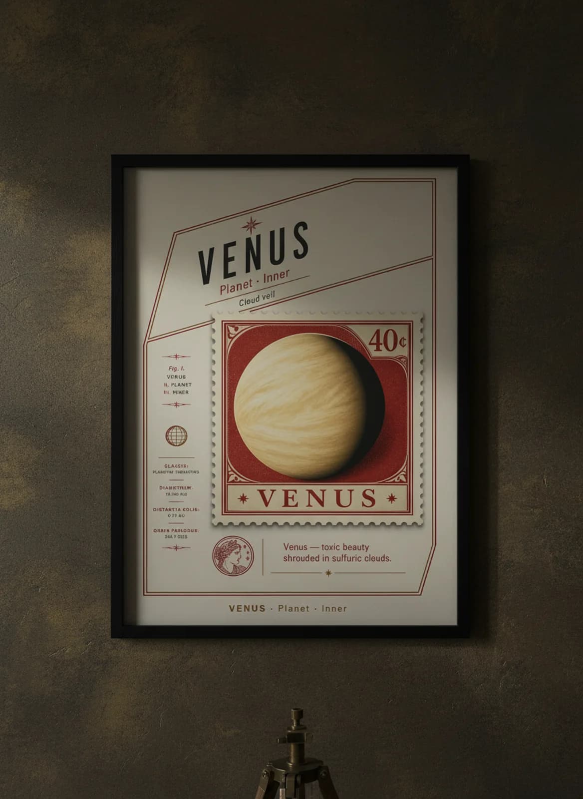 VENUS — Astronomical Bodies Stamp — framed museum print, Astronomical Bodies