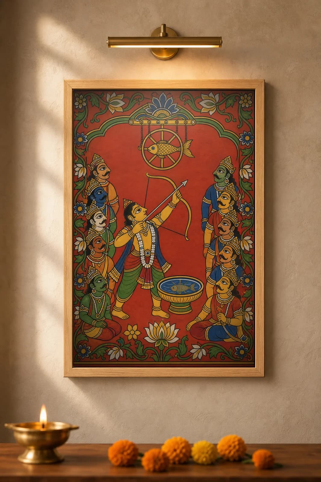 Arjuna's Fish-Eye Shot — framed museum print, Cheriyal
