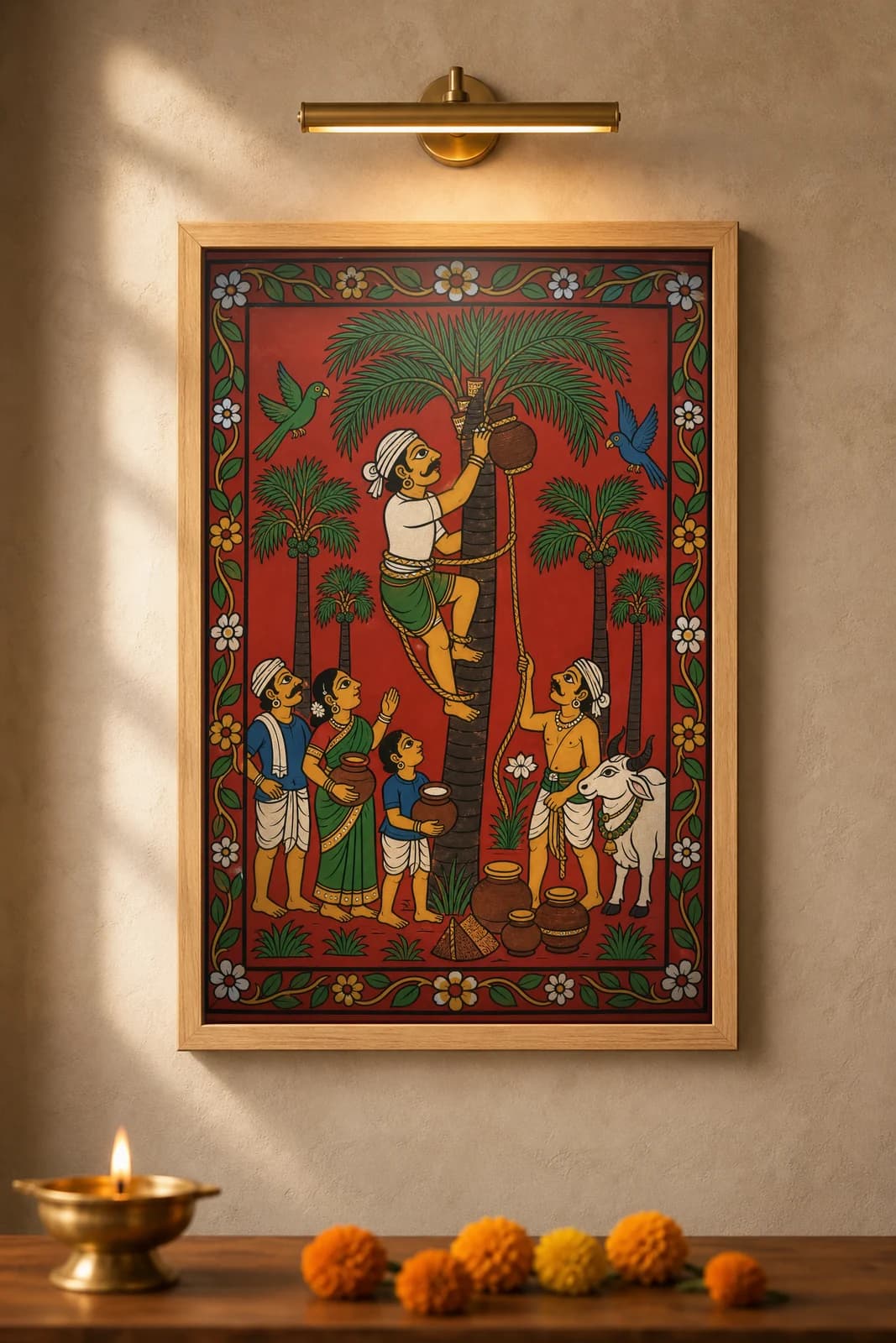 Goud Toddy-Tapper — framed museum print, Cheriyal