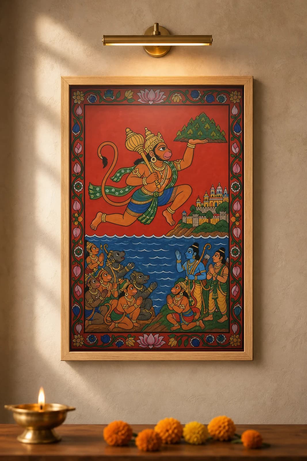 Hanuman's Leap — framed museum print, Cheriyal
