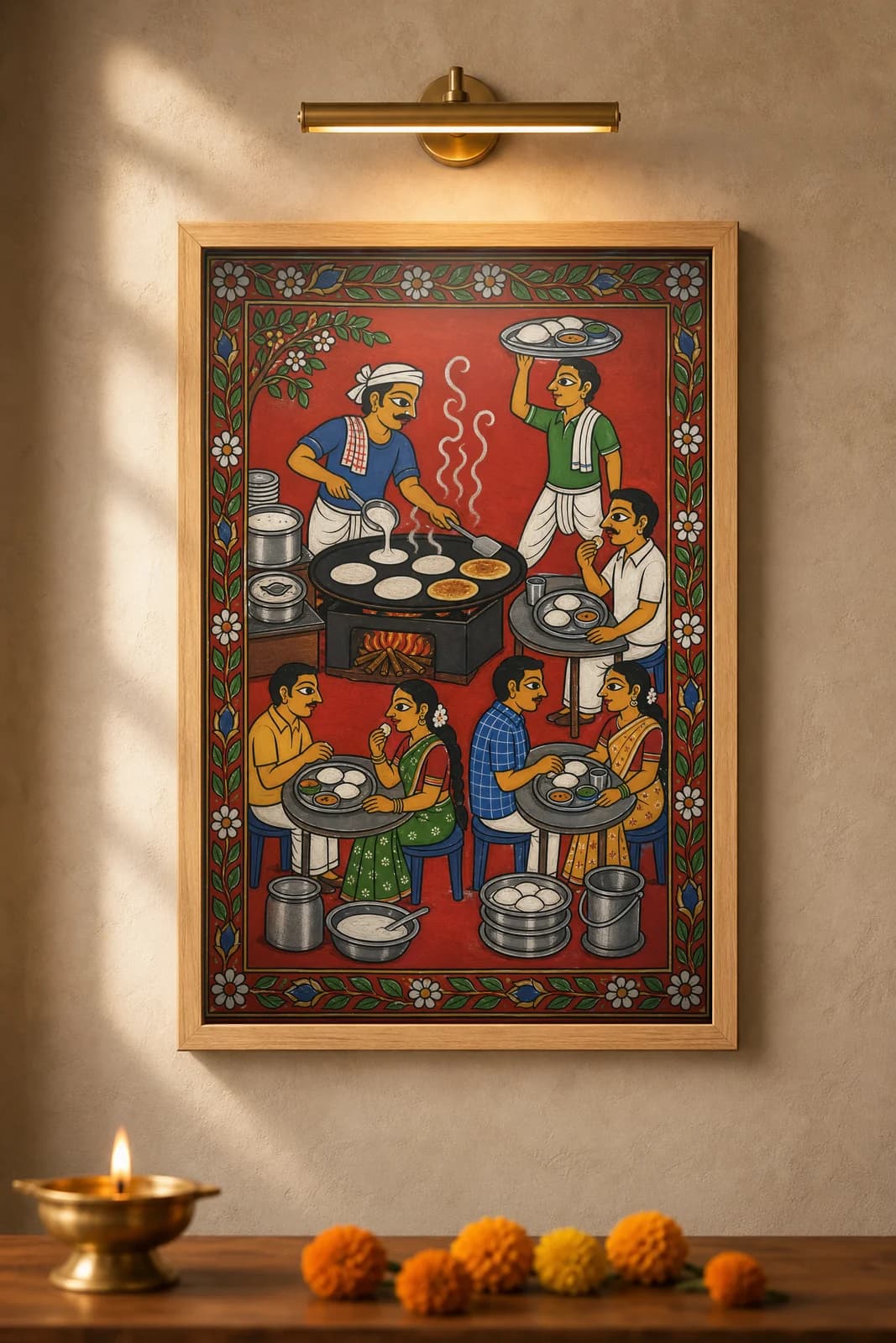 Morning Tiffin Centre — framed museum print, Cheriyal