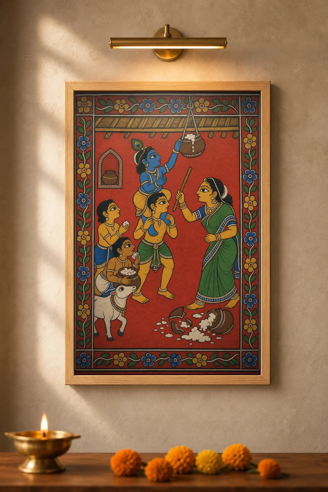 Krishna the Butter-Thief — framed museum print, Cheriyal