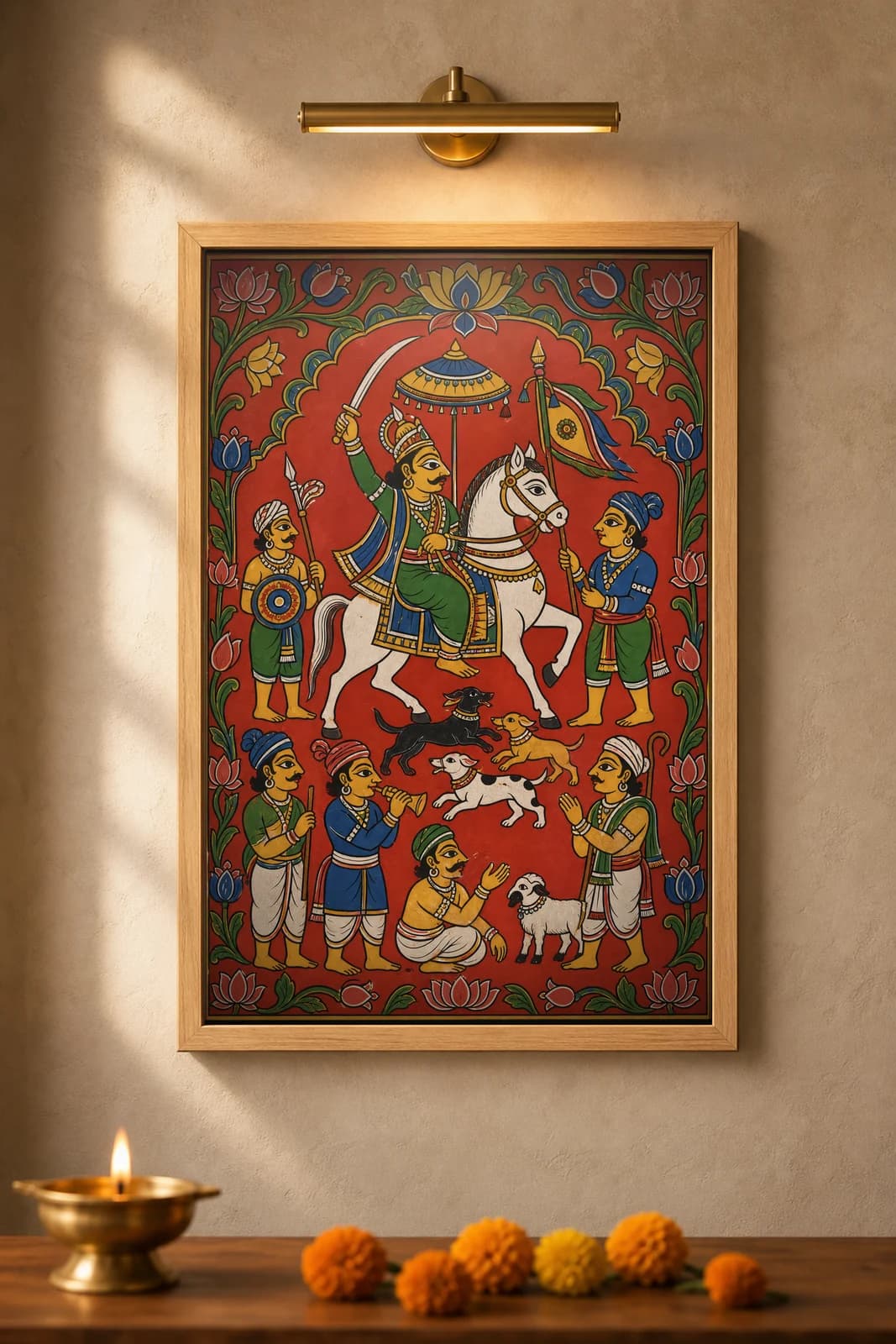 Mailara on Horseback — framed museum print, Cheriyal