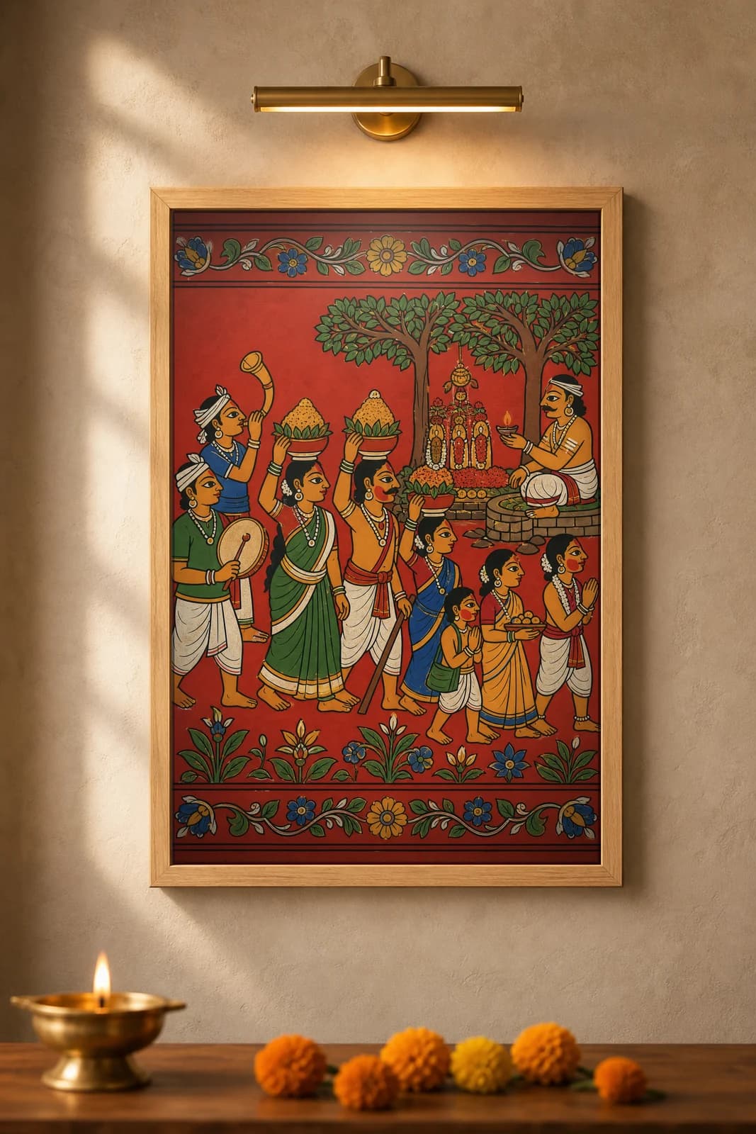 Medaram Jatara — framed museum print, Cheriyal