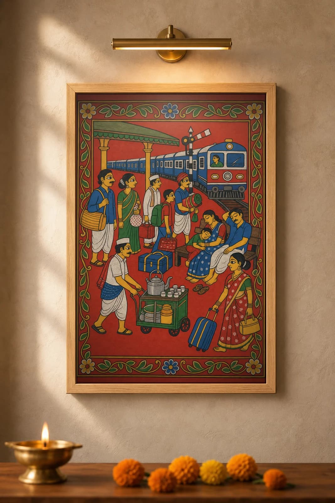 Platform Wait — framed museum print, Cheriyal
