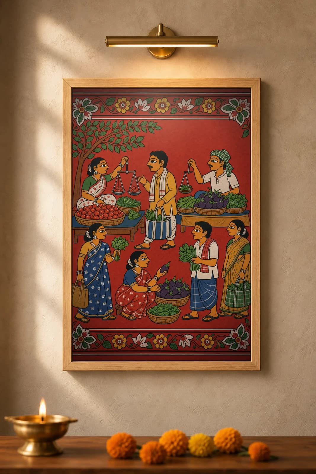 Rythu Bazaar — framed museum print, Cheriyal