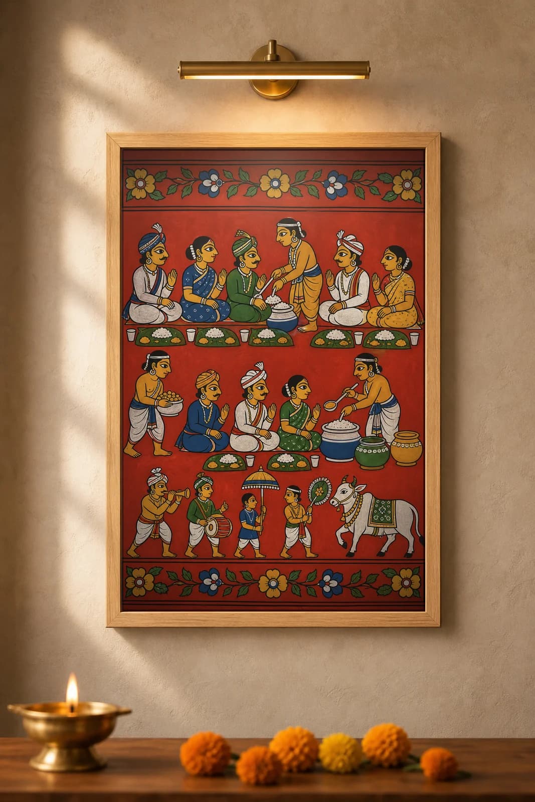 Pelli Bhojanam — framed museum print, Cheriyal