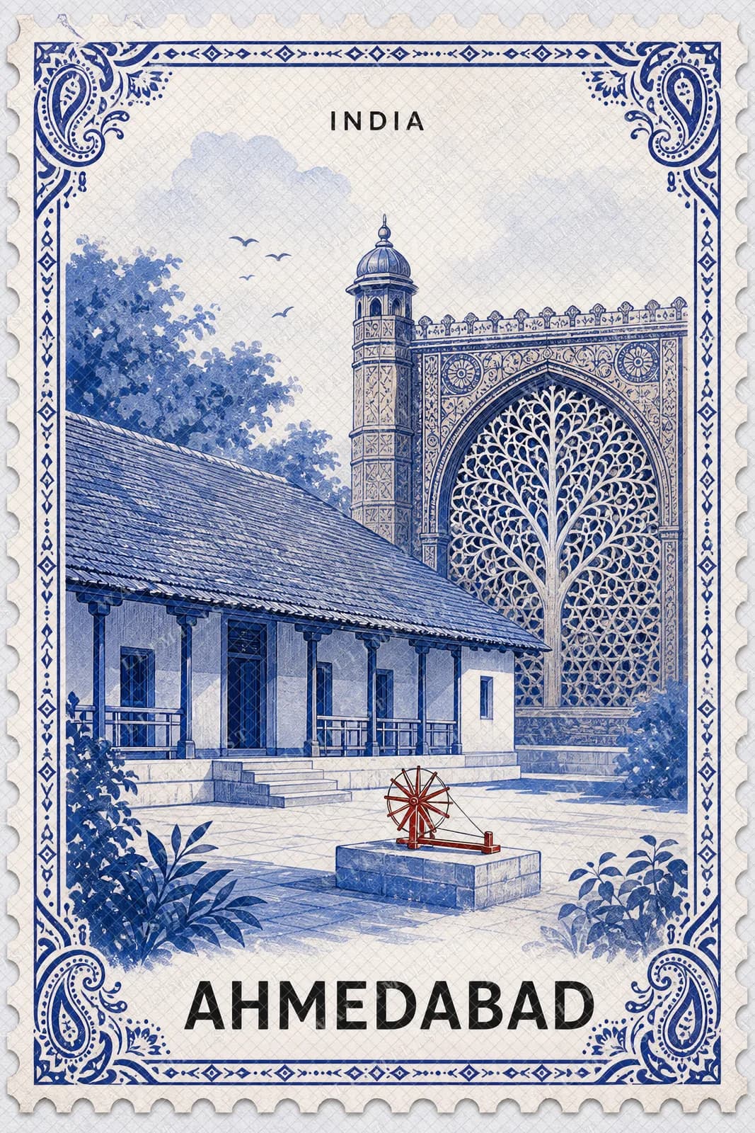 Actual watermarked print of Ahmedabad