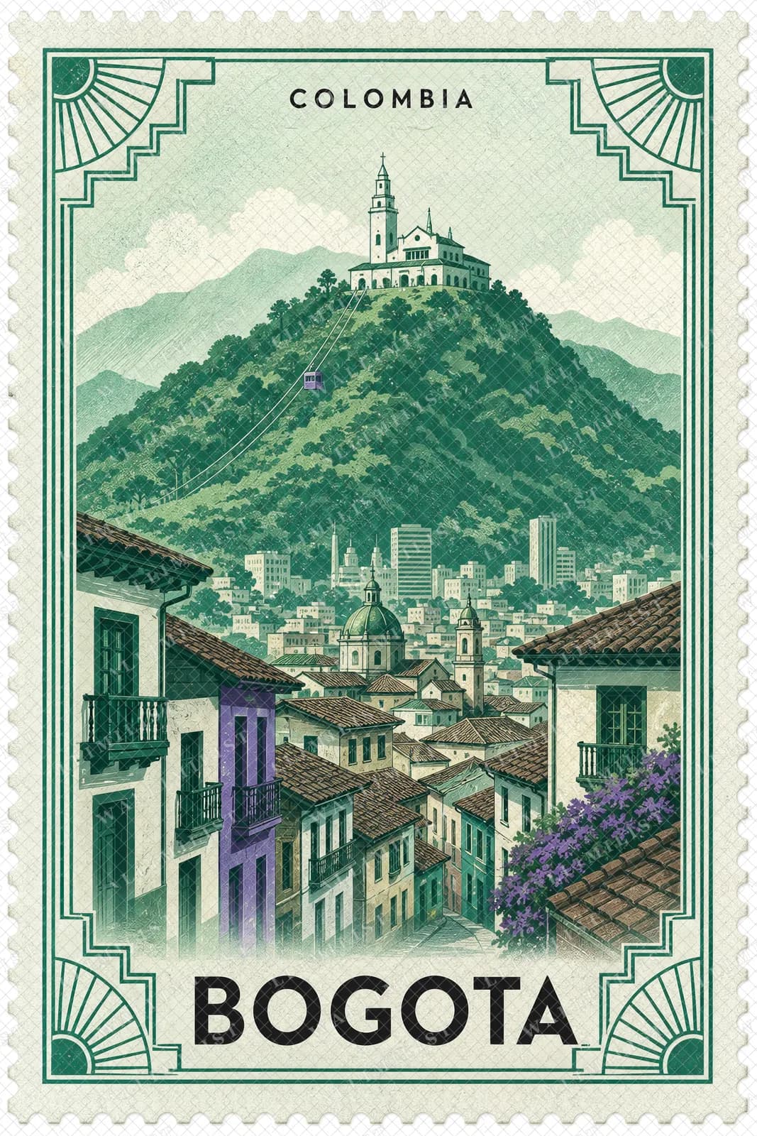Actual watermarked print of Bogota
