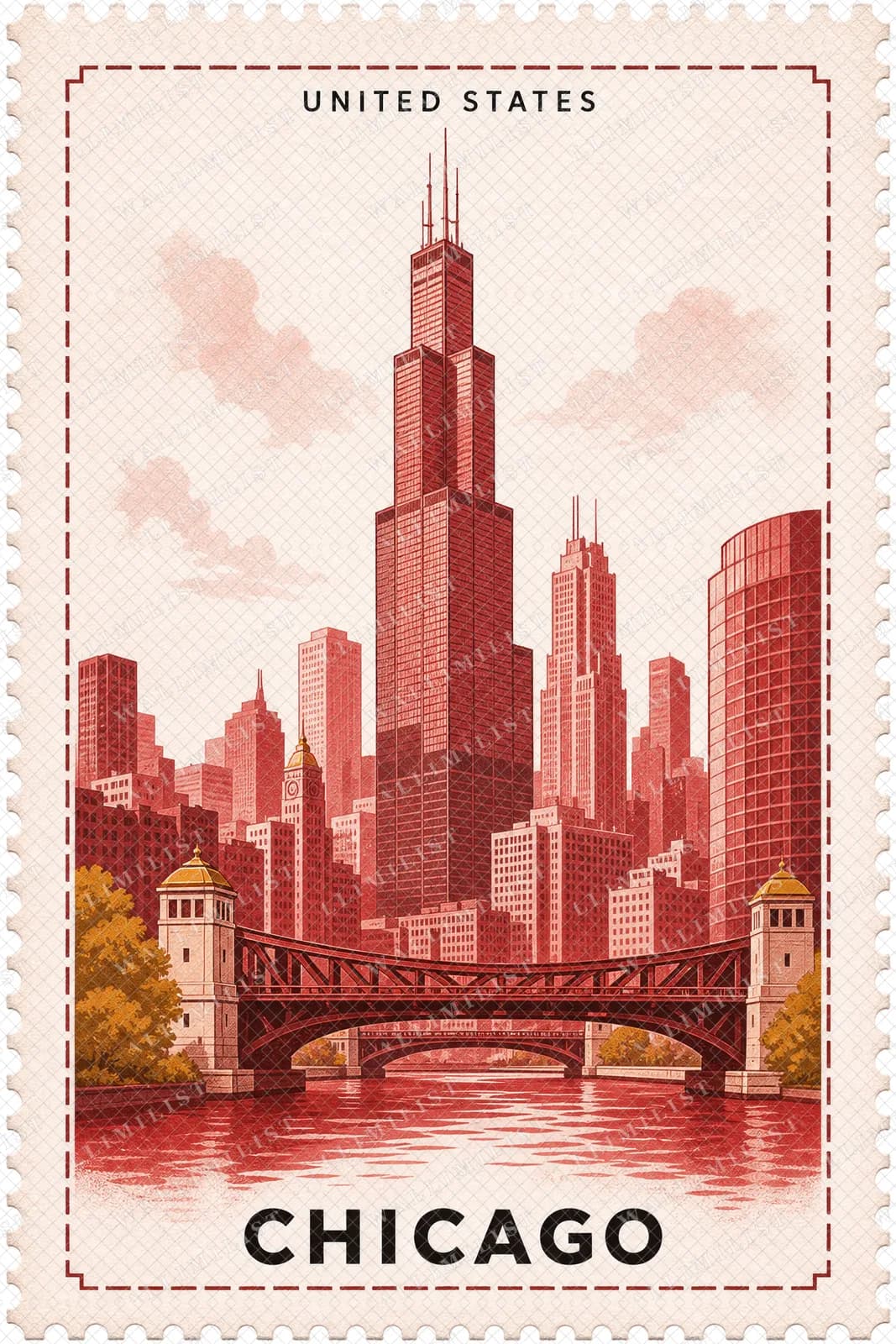 Actual watermarked print of Chicago