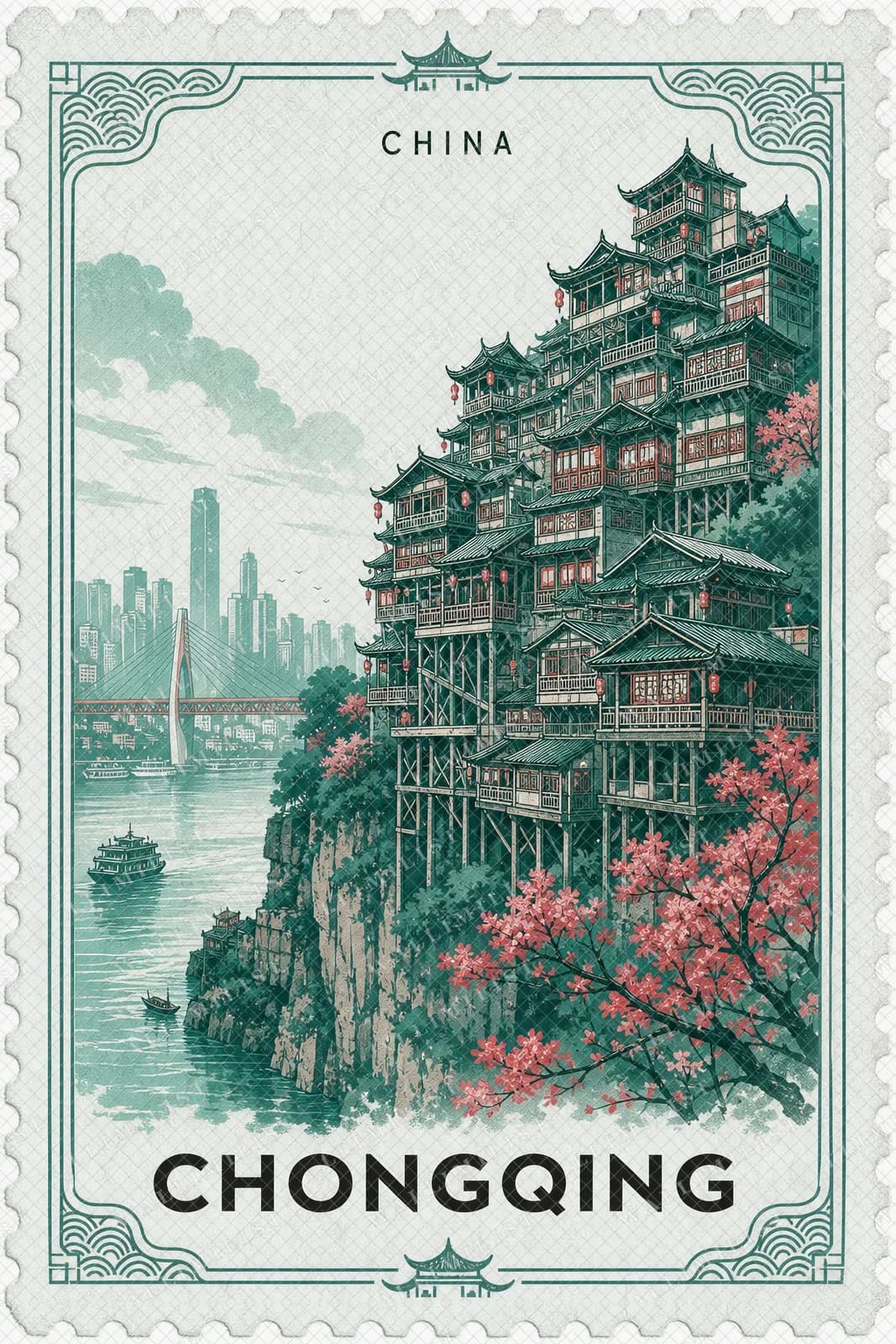 Actual watermarked print of Chongqing