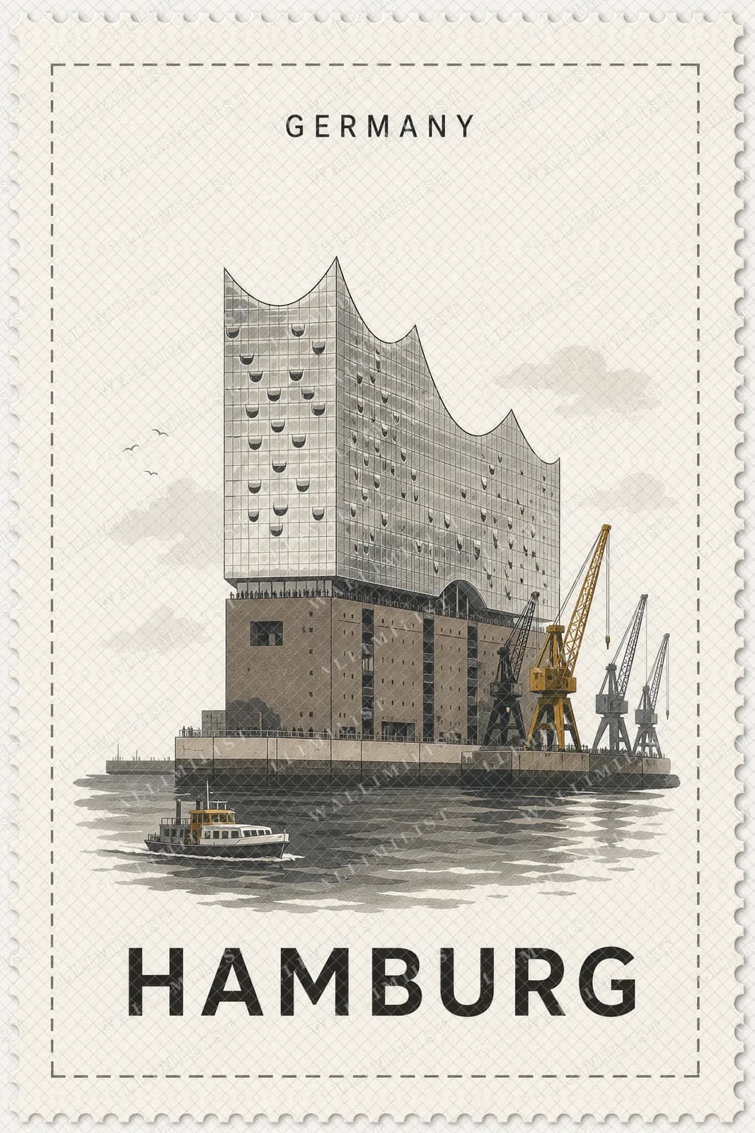 Actual watermarked print of Hamburg