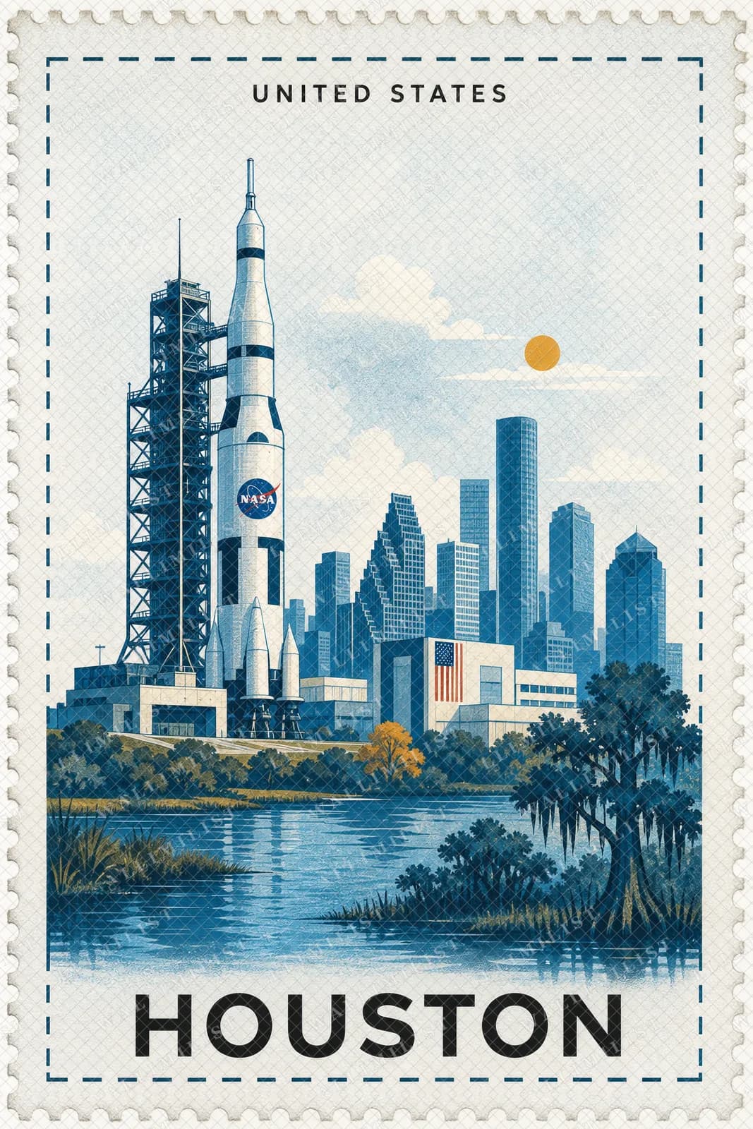 Actual watermarked print of Houston