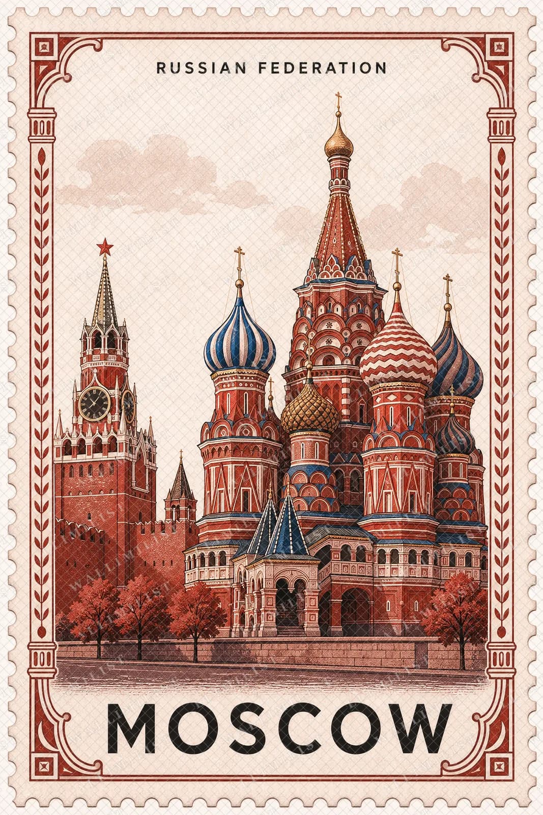 Actual watermarked print of Moscow