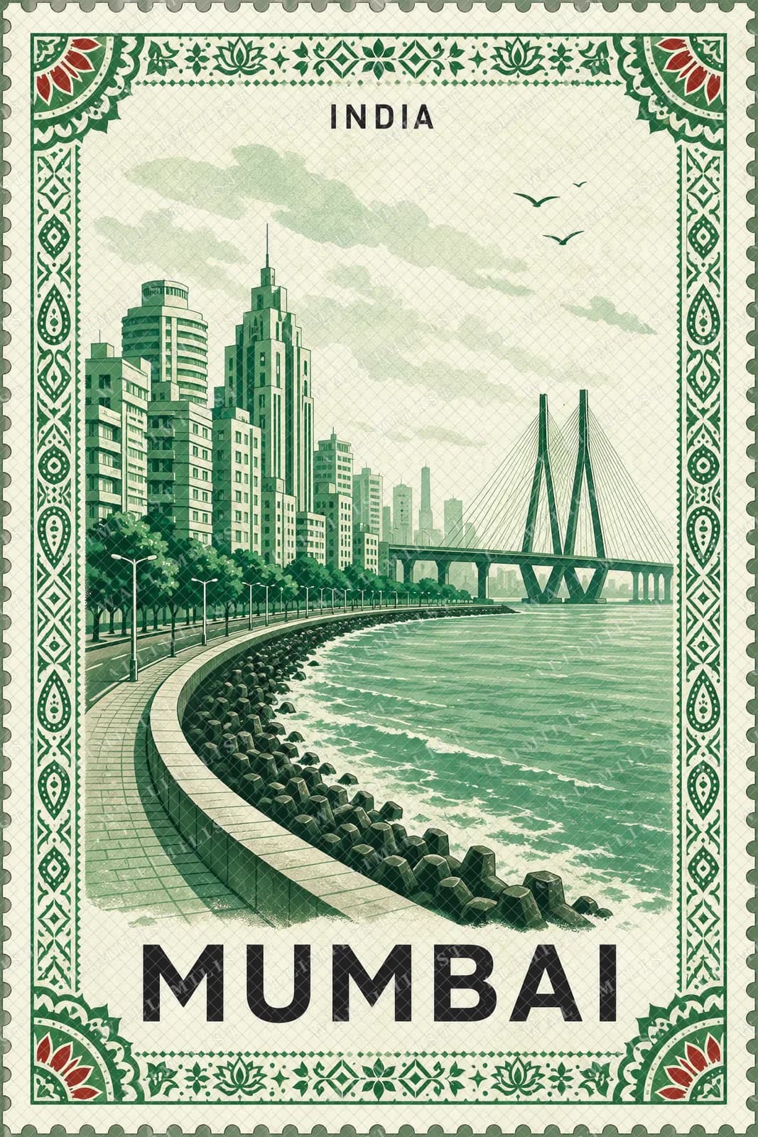 Actual watermarked print of Mumbai