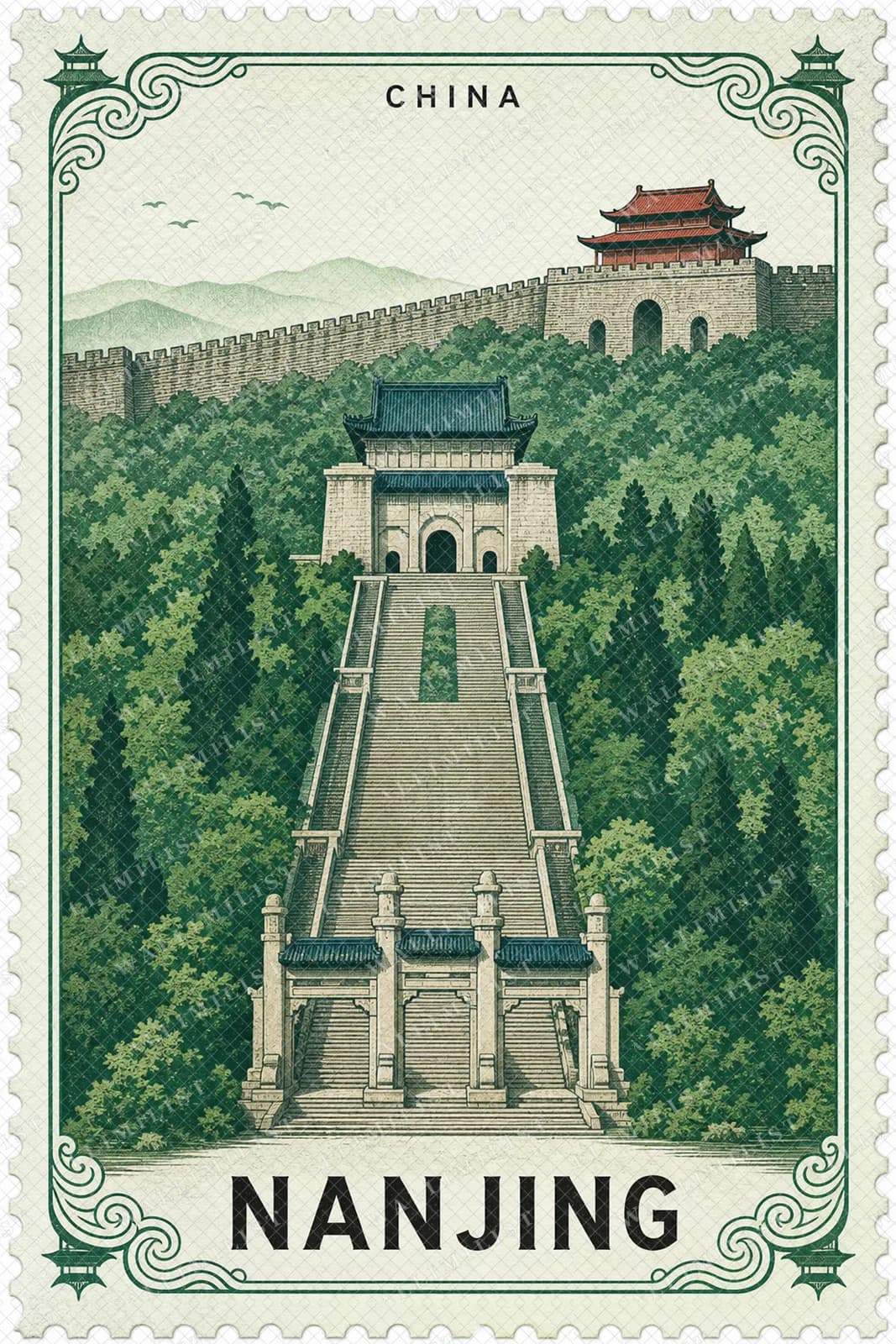 Actual watermarked print of Nanjing