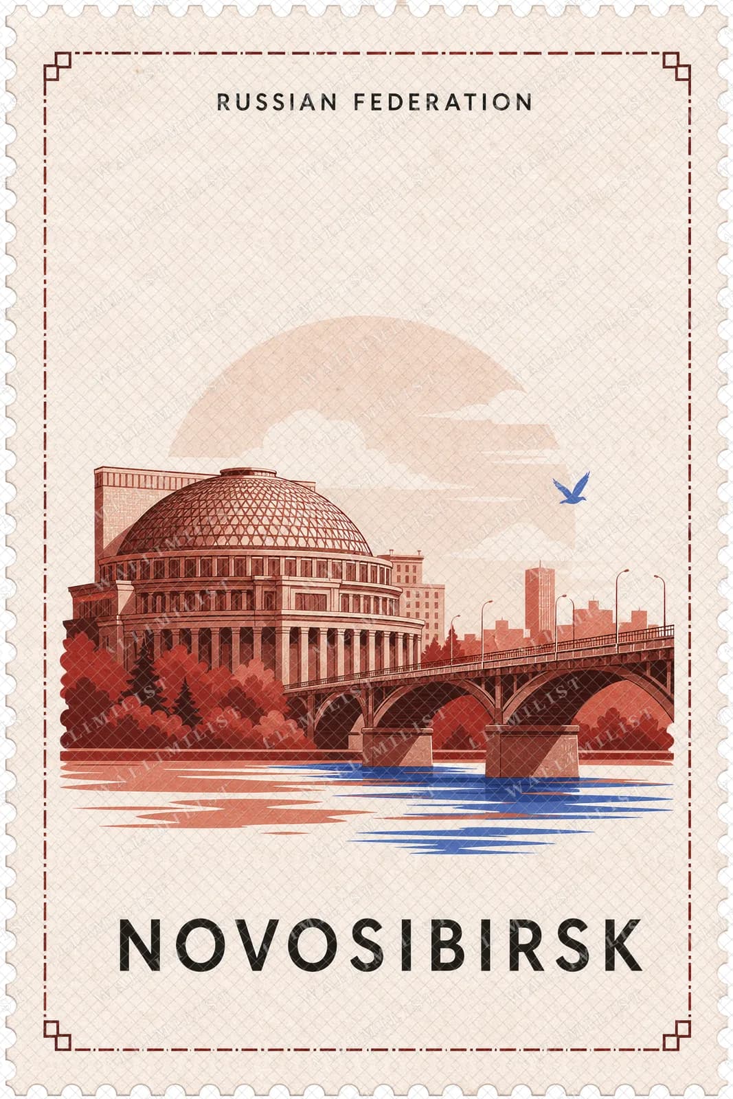 Actual watermarked print of Novosibirsk
