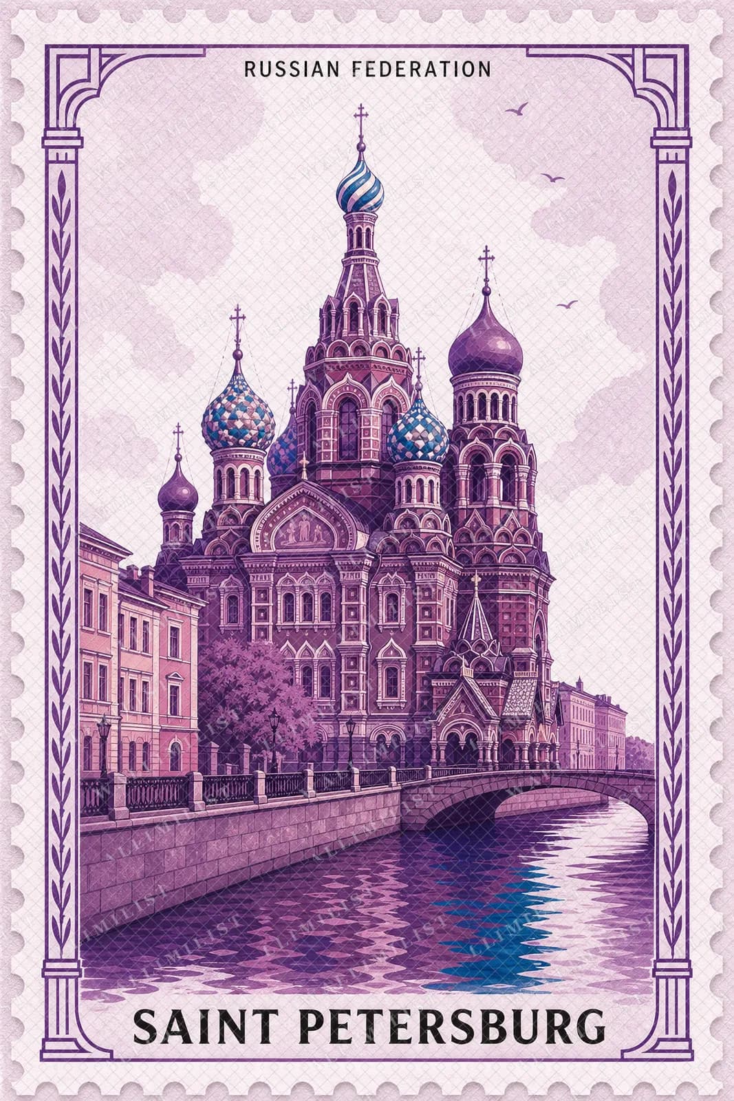 Actual watermarked print of Saint Petersburg