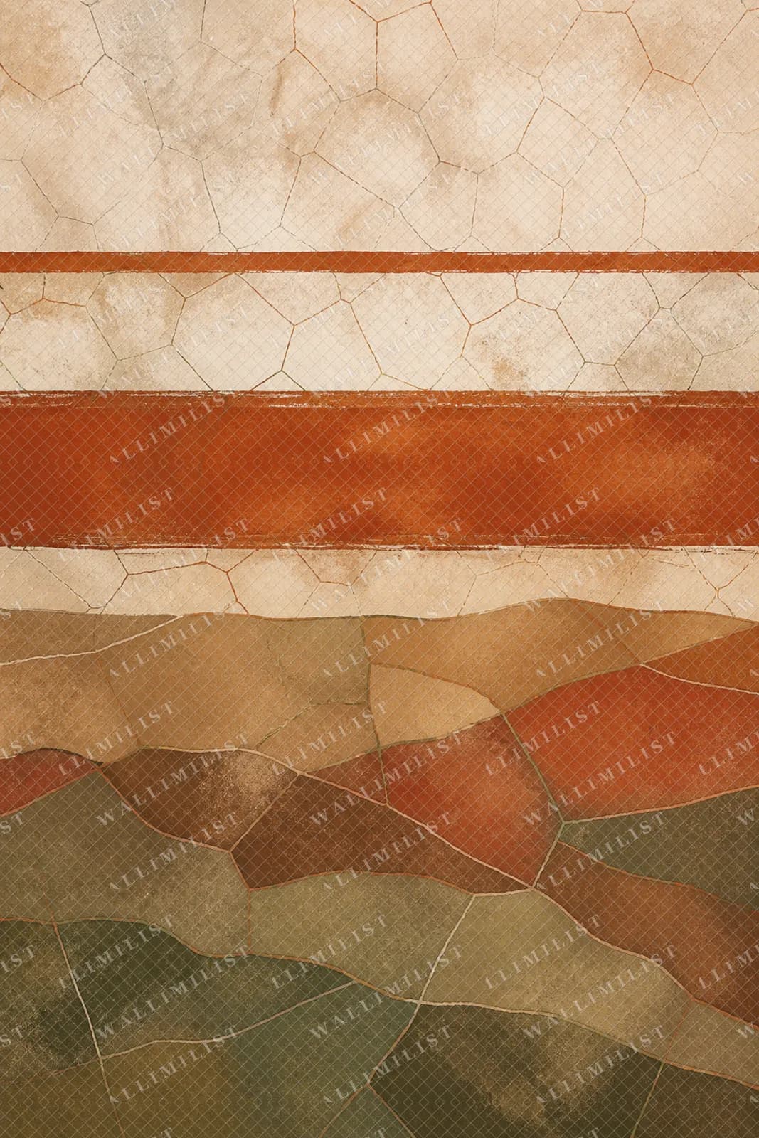 Actual watermarked print of Ochre Horizon Three Lines
