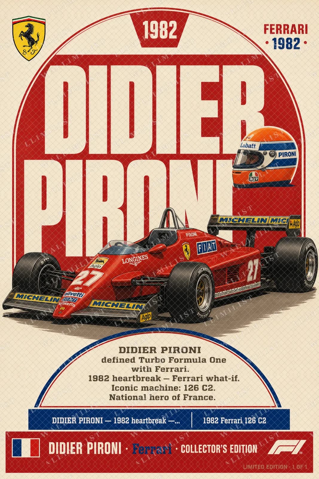 Actual watermarked print of Didier Pironi — F1 Heritage Collector