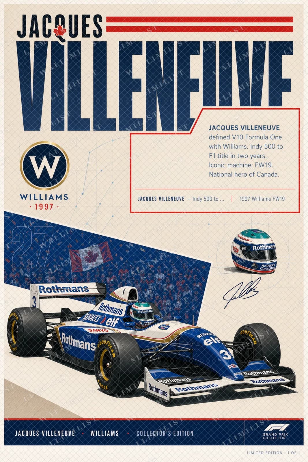 Actual watermarked print of Jacques Villeneuve