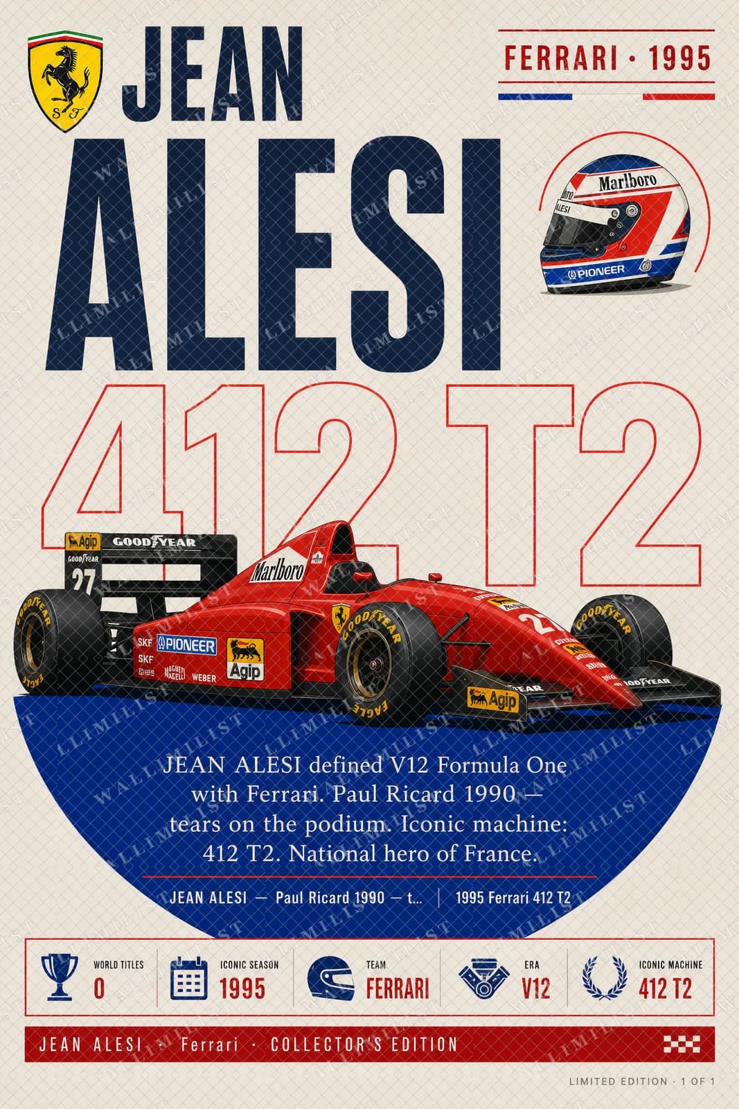 Actual watermarked print of Jean Alesi