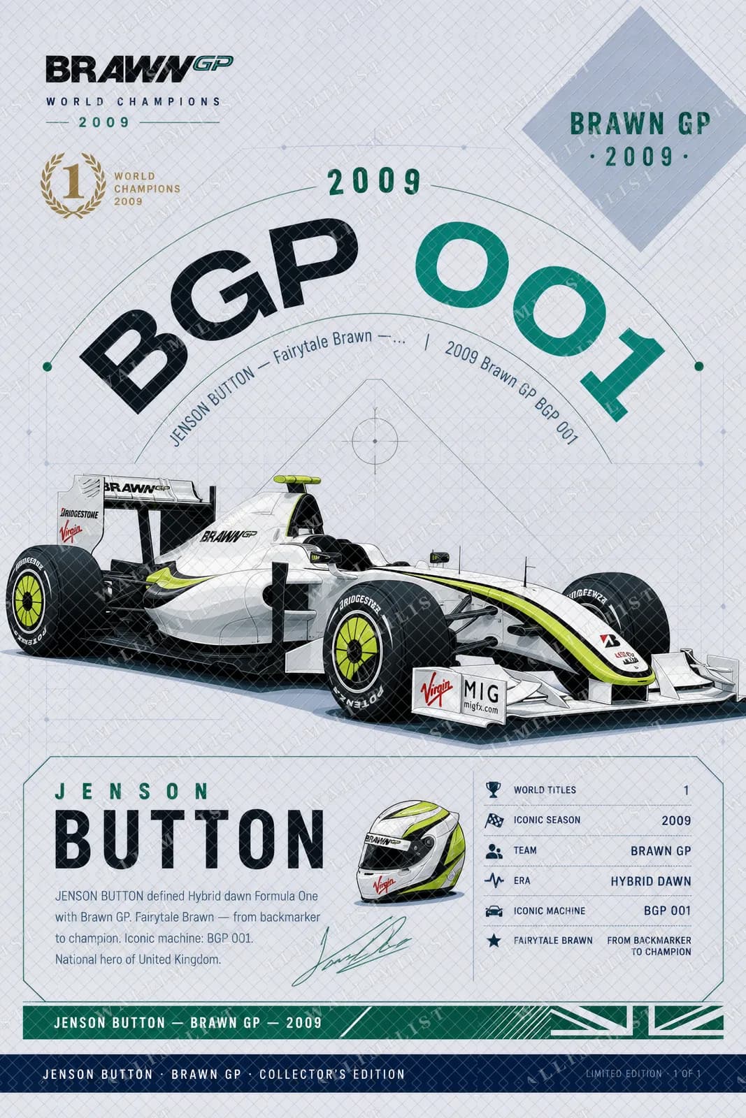 Actual watermarked print of Jenson Button