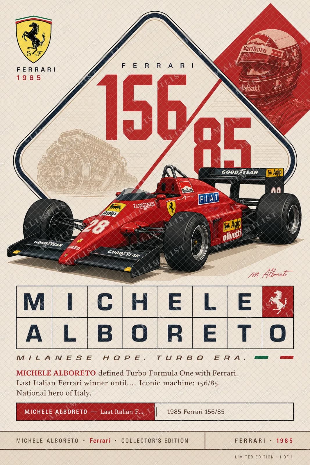 Actual watermarked print of Michele Alboreto