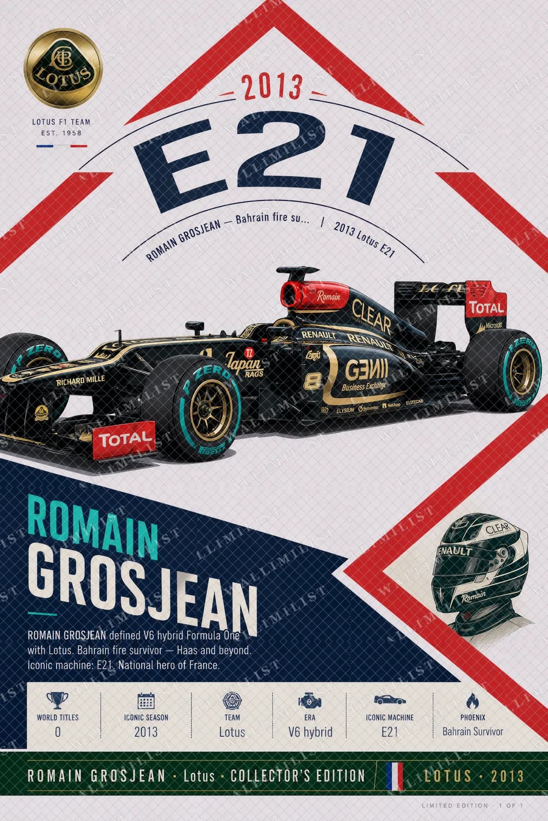 Actual watermarked print of Romain Grosjean