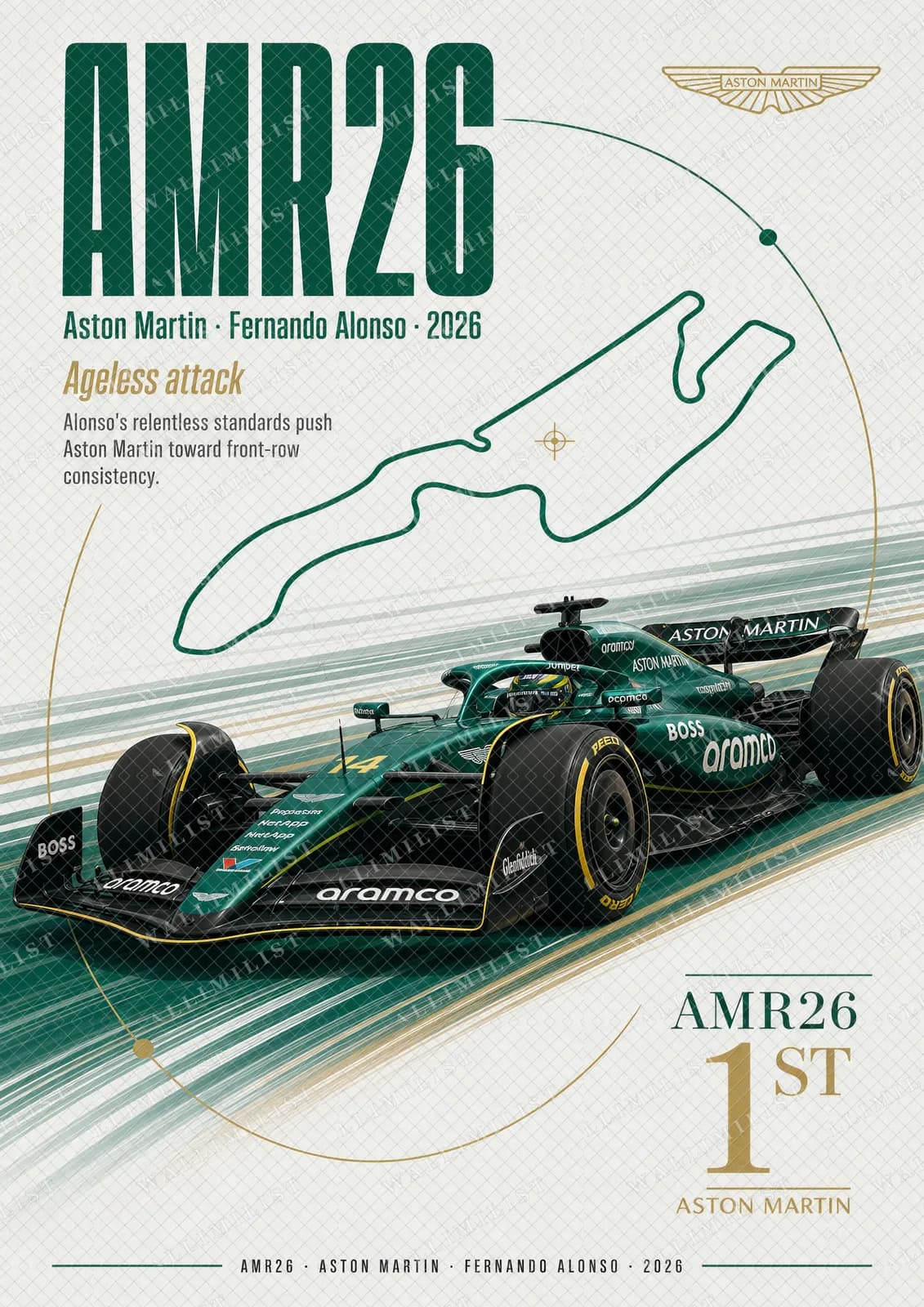 Actual watermarked print of Fernando Alonso — AMR26