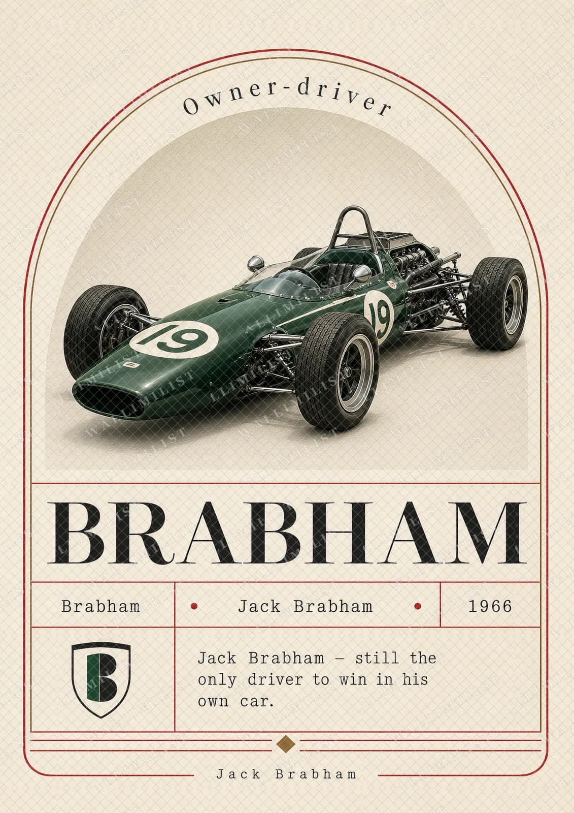 Actual watermarked print of Jack Brabham — Classic