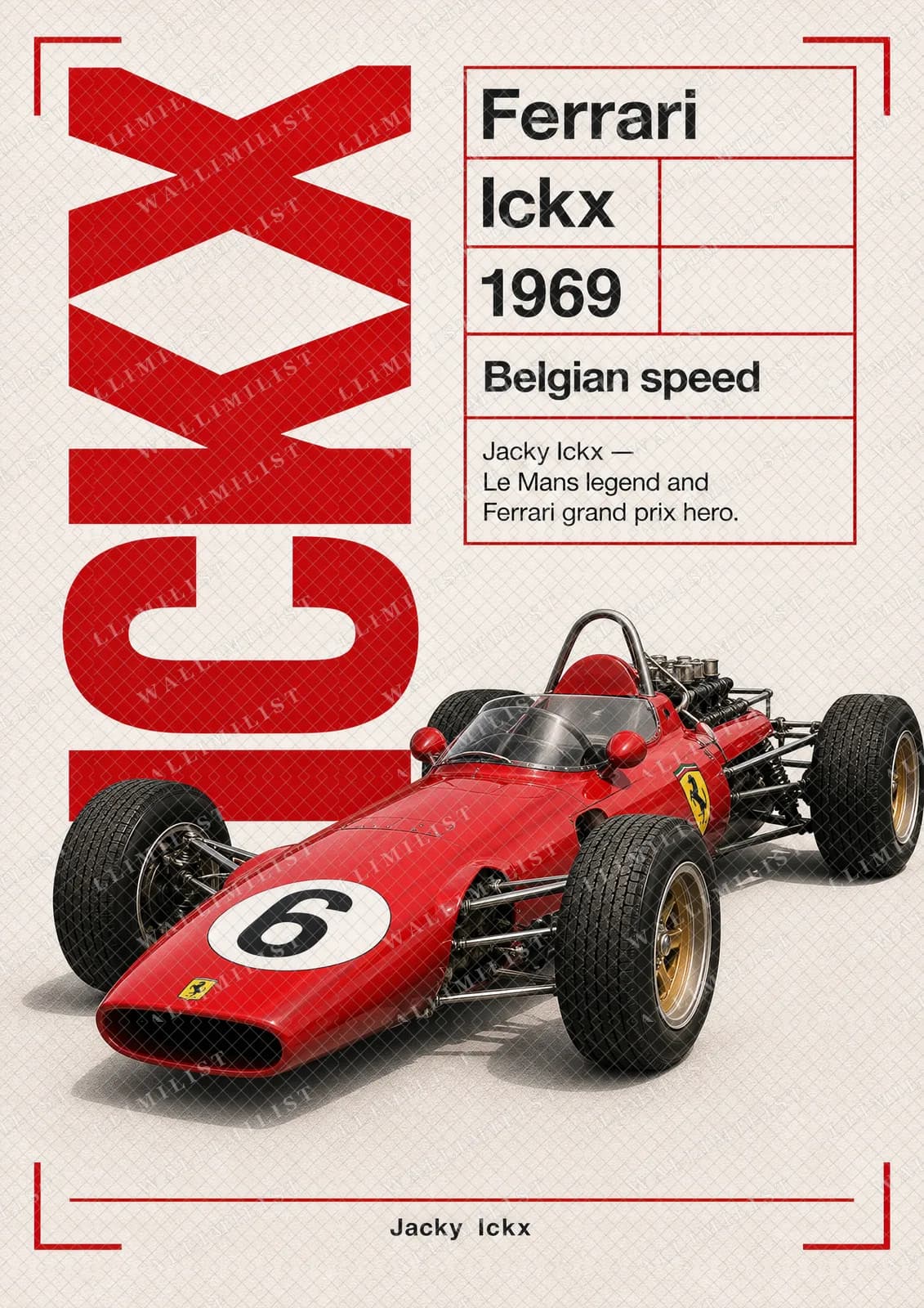 Actual watermarked print of Jacky Ickx — Classic