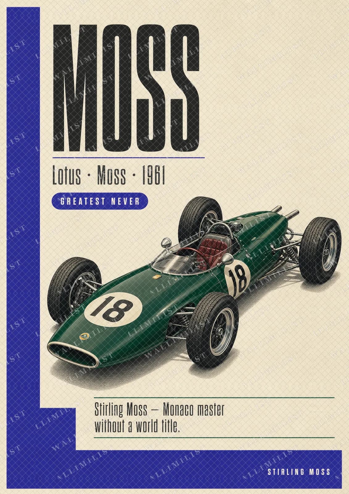 Actual watermarked print of Stirling Moss — Classic