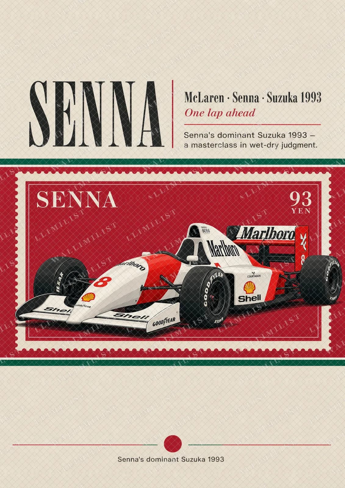 Actual watermarked print of Ayrton Senna — Classic