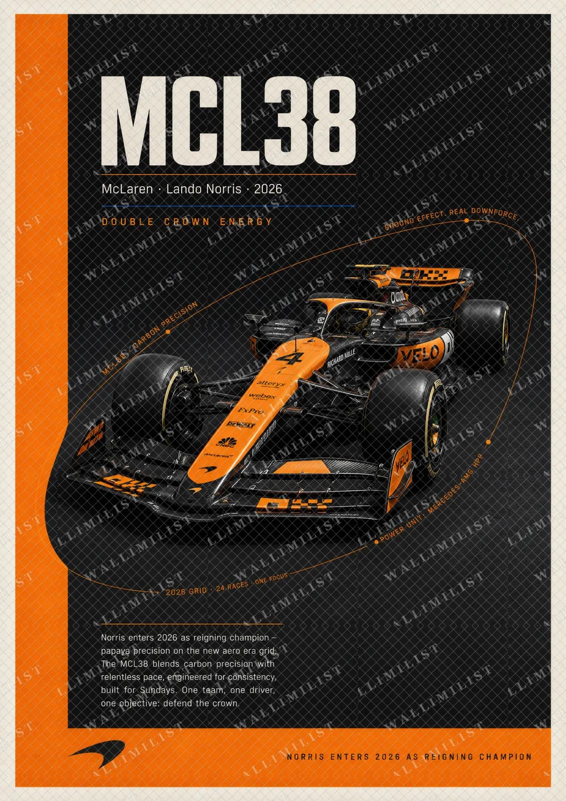 Actual watermarked print of Lando Norris — MCL38