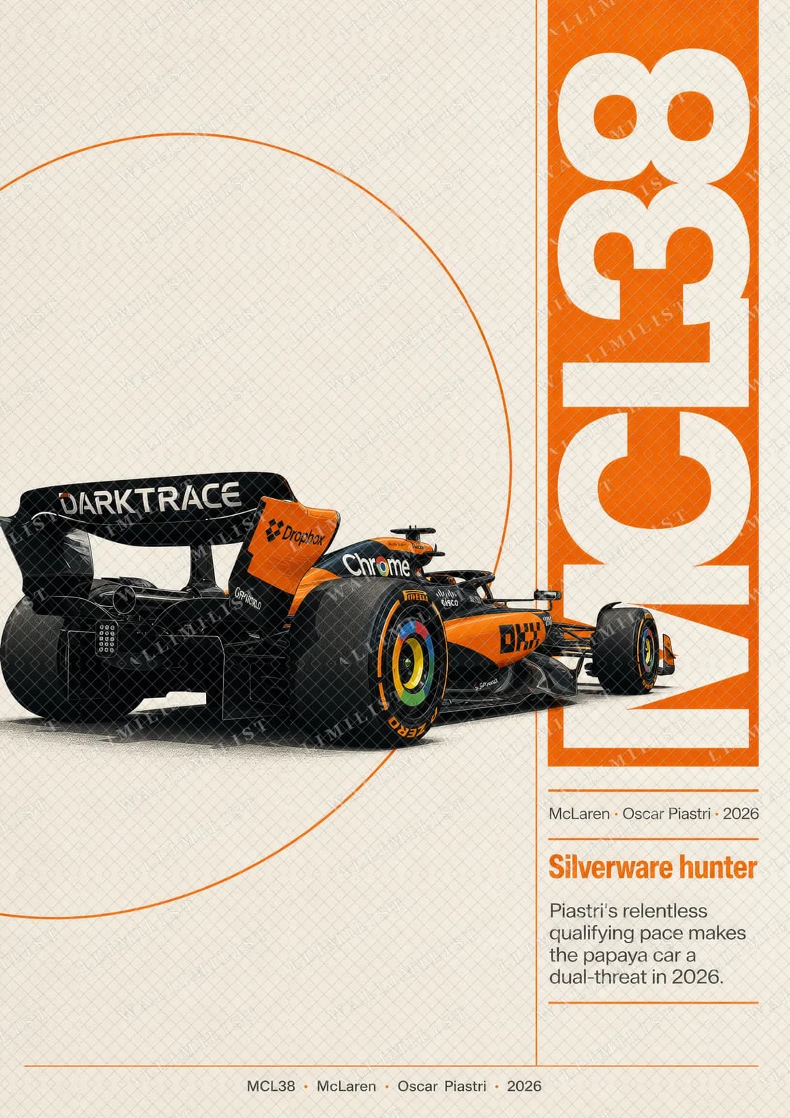 Actual watermarked print of Oscar Piastri — MCL38