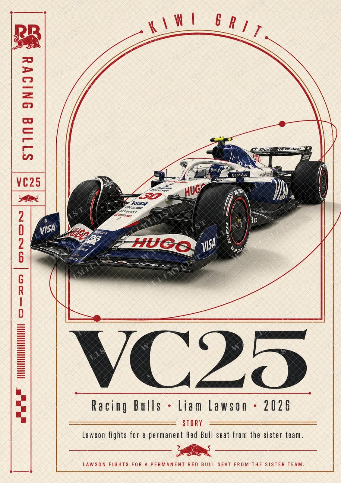 Actual watermarked print of Liam Lawson — VC25