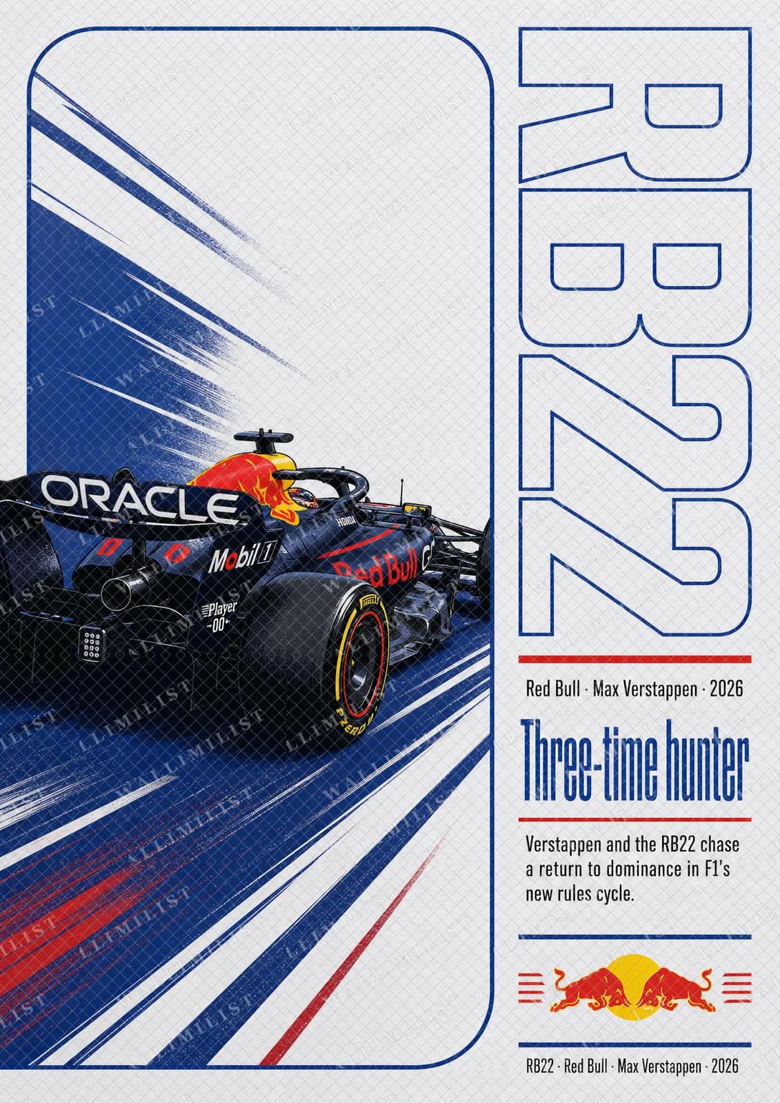 Actual watermarked print of Max Verstappen — RB22