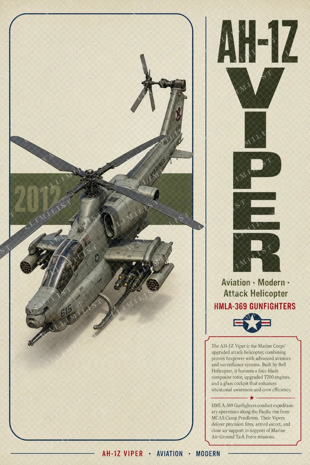 Actual watermarked print of AH-1Z Viper