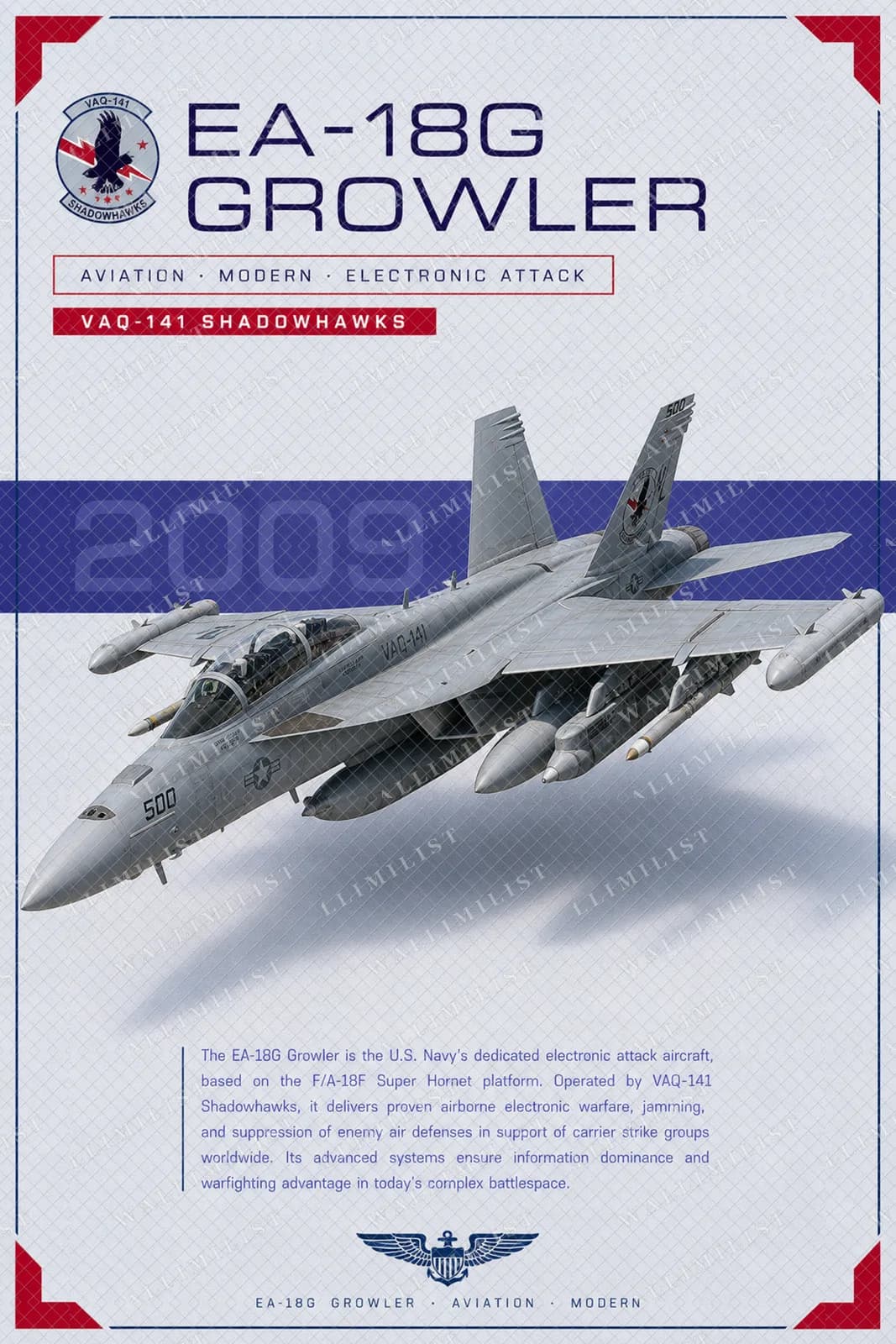 Actual watermarked print of EA-18G GROWLER
